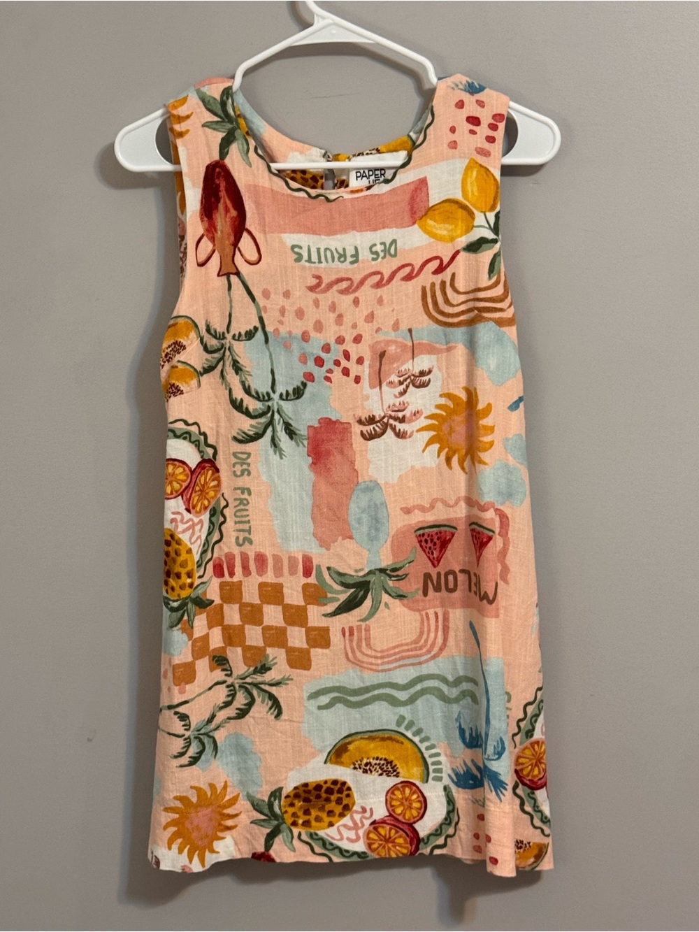 Paper Heart Peach Fruit-Print Mini Dress